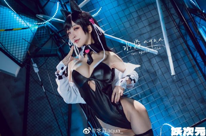 【COS正片】碧蓝航线爱宕犬cos同人机车ver cn水淼aqua-妖次元