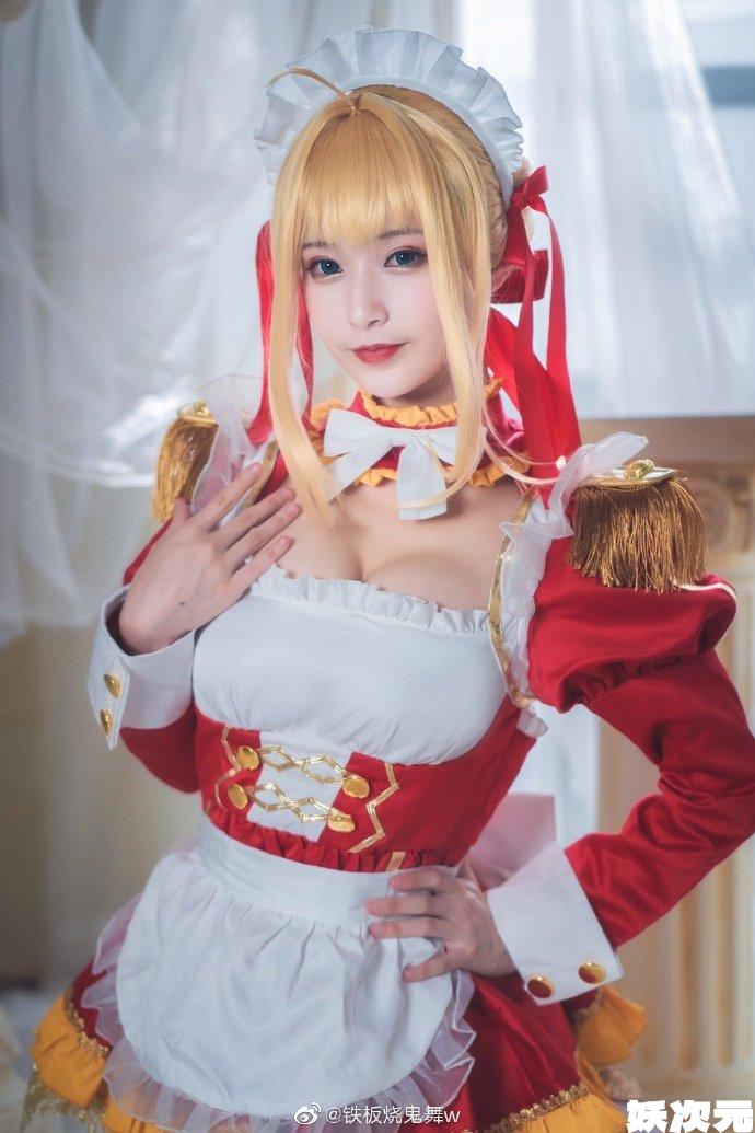 【COS正片】FGO尼禄cos 甜美同人女仆装 cn铁板烧鬼舞w-妖次元