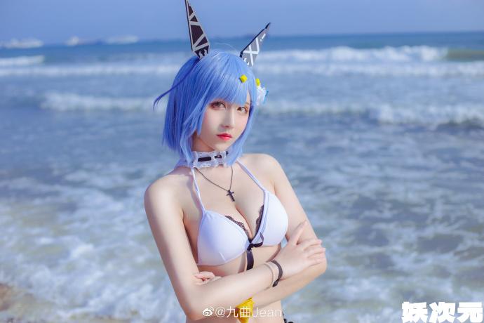 【COS正片】碧蓝航线加斯科涅泳装cos 夏日外装 cn九曲Jean-妖次元