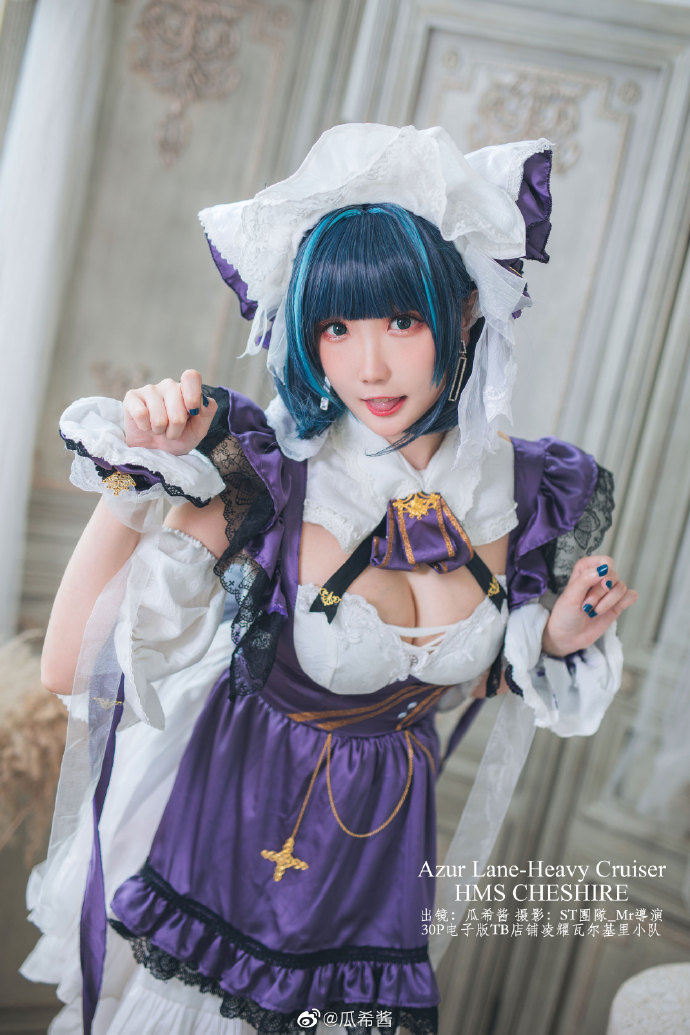 【COS正片】碧蓝航线柴郡cos 甜美的猫女仆 cn瓜希酱 - 第4张 - 机器猫次元