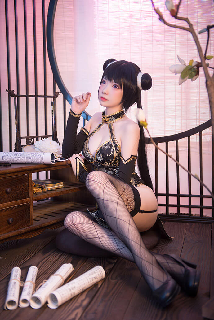 【COS正片】冬月茉莉cos,魅力黑色旗袍来袭 cn妖少you1 - 第7张 - 机器猫次元