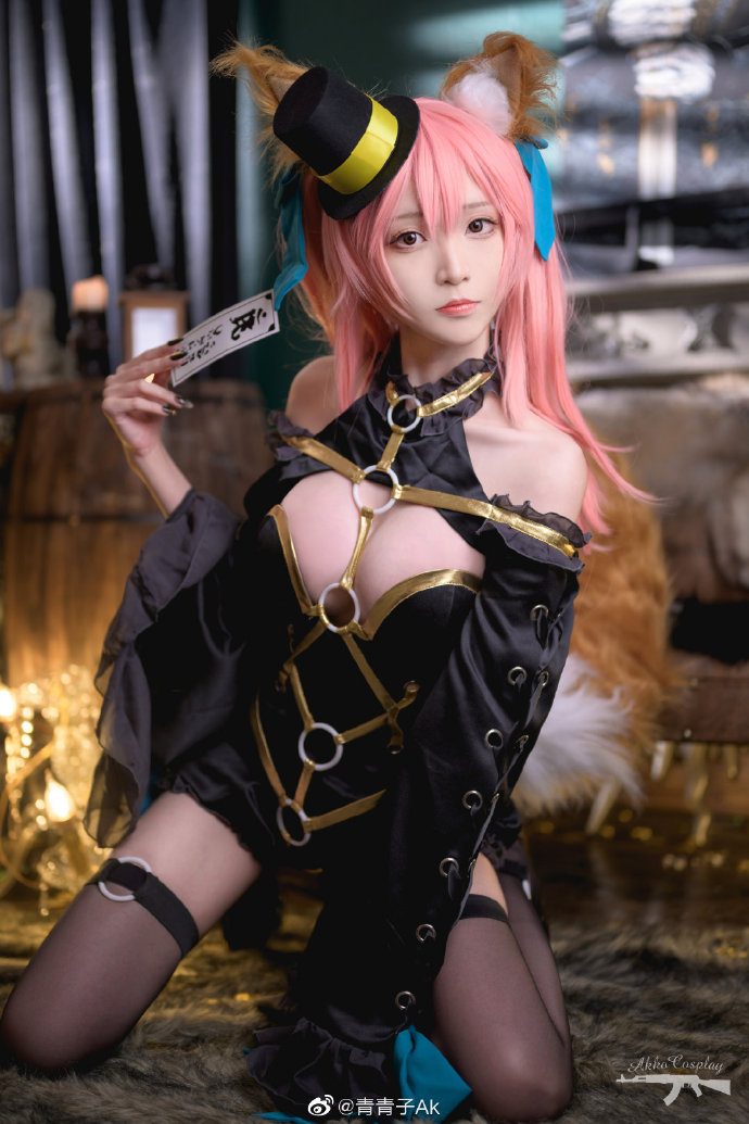 【COS正片】Fate/grandorder漆黑魔术师玉藻前cos CN青青子Ak - 第3张 - 机器猫次元