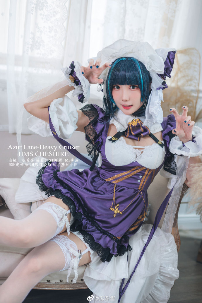 【COS正片】碧蓝航线柴郡cos 甜美的猫女仆 cn瓜希酱 - 第10张 - 机器猫次元